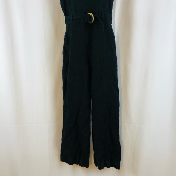 Los Angeles Atelier & Other Stories Linen wide-strap jump suit pockets 4 - Picture 12 of 16